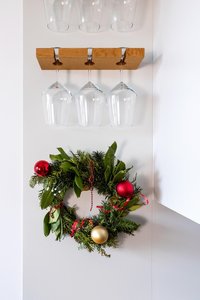Wooden Wine Glass Holder <b>Wall</b> mounted Minimalist Design and Glass Organizer for Party, serving Use - Product Image 6