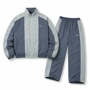 Unisex Windbreaker Tracksuit Set Contrast Color Block <b>Track</b> <b>Jacket</b> Jogger Suit Custom Embroidered Logo Bulk Streetwear Supplier - Product Image 5