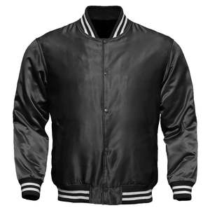 Veste Bomber en Satin Personnalisée pour Hommes, Style Universitaire, Broderie Vierge, Vente en Gros - Product Image 4