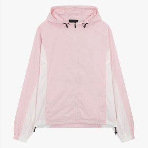 Conjuntos de Chaqueta Cortavientos Rosa y Pantalones Cortos de Nailon, Personalizados al por Mayor, con Cierre y Capucha, Ligeros, para Correr - Product Image 2