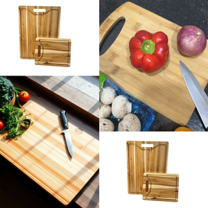 Planche à découper réversible en bois d'acacia massif, robuste, pour cuisine, bloc de boucher, durable et écologique - Product Image 5