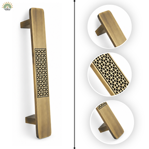 MESH <b>Brass</b> Main Door Handle Modern Design Durable Entry Hardware. Cabinet <b>Drawer</b> Wardrobe <b>Pull</b> Glass Door - Product Image 1