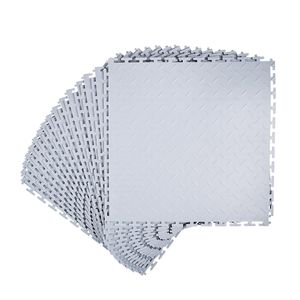 Set di 16 Piastrelle Modulari Incastrabili per Pavimenti di Garage 20,2 X 20,2 X 0,2 cm, Antiscivolo in Plastica con Superficie Diamantata - Product Image 1