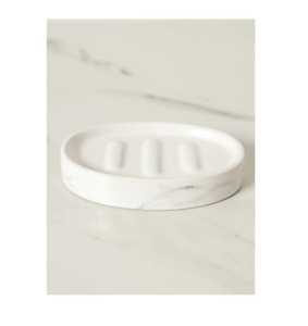 Round Purple Veined Marble Soap Dish Slotted <b>Drainer</b> Natural Stone Bar Soap Holder Bathroom Vanity <b>Sink</b> Tray - Product Image 3