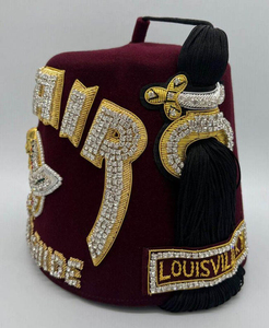 Sombrero Fez Masónico Personalizado con Bordado Étnico, Pedrería y Hilos de Oro, 100% Lana, para Fiestas y Uso Casual al Aire Libre - Product Image 5
