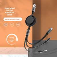 Câble de données 1m à charge rapide, avec connecteurs Lightning/Micro USB/Type-C, pour appareils mobiles, modèle Year Horse Gift Weaving 2-tow 3-head