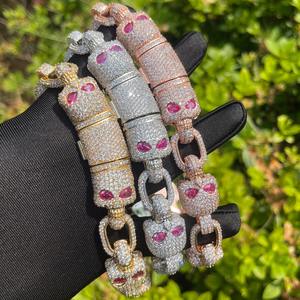 Hip Hop Jewelry Diamond Big Size Miami Cuban Link Chain <b>Bracelet</b> Fashion 925 <b>Silver</b> VVS Clarity Moissanite Diamond <b>Bracelet</b> - Product Image 2