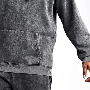 Nouveau survêtement décontracté d'hiver avec logo personnalisé, imprimé délavé à l'acide, respirant, écologique, imperméable, coupe-vent et à capuche, pour le streetwear et le jogging - Product Image 3