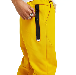 Conjunto Deportivo de Felpa Técnica con Capucha para Hombre, Sudadera Deportiva Transpirable para Invierno, Personalizable en Amarillo y Negro - Product Image 5