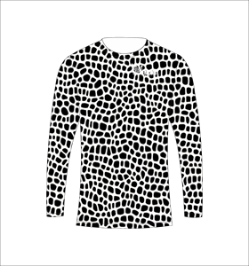 Black White <b>Giraffe</b> Print Long Sleeve Athletic <b>Shirt</b> Lightweight Fitness Training Tee - Product Image 6