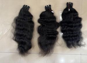 100% extensions de trame de cheveux humains indiens purs et non transformés trame de boucles de vague de beauté sans couture pour un volume de longueur instantané - Product Image 4