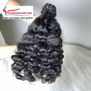 <b>Top</b> Selling Steam Fuzz Curly Weft Natural Luster <b>Flowy</b> Hair Stay Strong Ready To Ship 100% Vietnamese Human Hair - Product Image 6