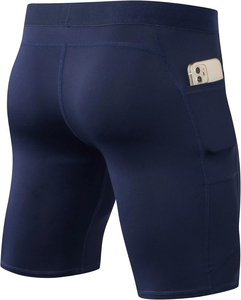 Shorts de compression de haute qualité, à motif uni, taille élastique, style décontracté, en polyester, séchage rapide, respirant, vente en gros, nouvelle arrivée - Product Image 3