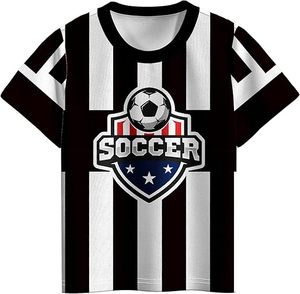 Maillot de football de qualité supérieure pour femmes et hommes, uniforme rayé noir et blanc, basketball, football - Product Image 5