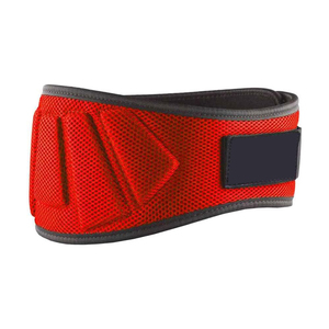 Ceinture de musculation réglable en néoprène respirant rouge à double boucle pour fitness, gym, entraînement de force, soutien lombaire professionnel - Product Image 2