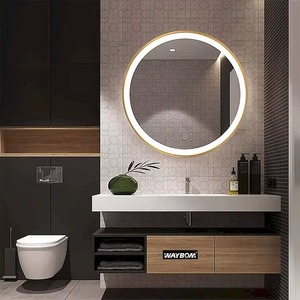 Modern Round Handmade Contemporary Bathroom <b>Mirror</b> Gold Metal Frame Wall Mounted Vanity <b>Mirror</b> REHMAN CRAFT - Product Image 4