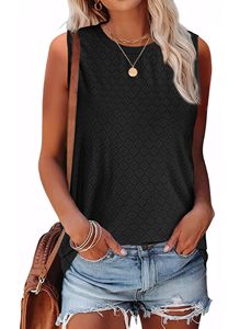 Débardeurs tendance pour femmes, coupe ample à œillets, blouses d'été sans manches, personnalisation OEM en gros - Product Image 4