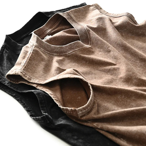 Débardeur Premium Homme Col Rond Style Vintage Délavé à l'Acide – Le Meilleur Fabricant de Débardeurs Streetwear Décontractés - Product Image 6