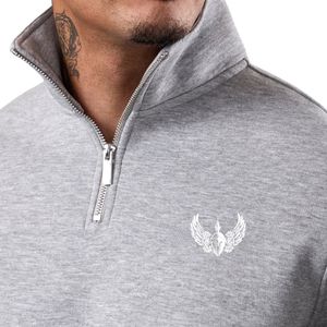Mens Classic Quarter Zip Fleece <b>Waterproof</b> Streetwear <b>Jacket</b> Long Sleeve Workout Pullover <b>Lightweight</b> <b>Running</b> Gym Embroidery - Product Image 4