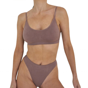 Vente flash : Ensemble de lingerie pour femmes, bikini, string en spandex/nylon, sans couture, léger, respirant, soutien-gorge et culotte de yoga - Product Image 4