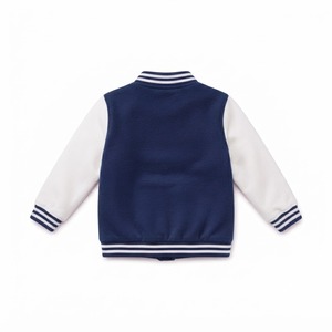 Veste coupe-vent matelassée bleu marine Relevo avec manches blanches, fermeture à boutons, doublure en coton, style hip-hop, vêtements d'hiver unisexes - Product Image 3