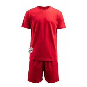 Men Navy Blue T-Shirt And Short <b>Set</b> Crew Neck Solid Color Breathable Wholesale Outdoor Summer Wear Matching <b>Set</b> Plain Sportswear - Product Image 4