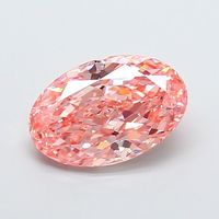 Diamant synthétique de laboratoire rose vif fantaisie, taille ovale, 3,00 carats, clarté VVS2, très bonne taille, certifié IGI, vente en gros