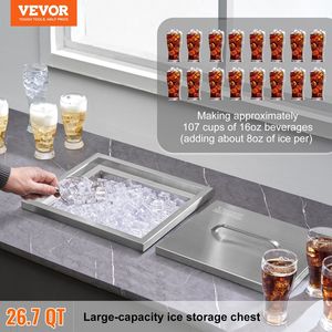 Attrezzatura di Refrigerazione per Cucine Commerciali, Contenitore per Ghiaccio in Acciaio Inox 14'L x 12'P x 18'H, 40 Qt, con Coperchio per Cucina Esterna - Product Image 2