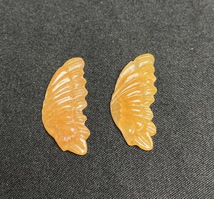Natural Yellow Jade Angel <b>Wings</b> Carving Pair Hand Carved Gemstone <b>Wings</b> for Jewelry Making Pendant Craft & Wholesale - Product Image 4
