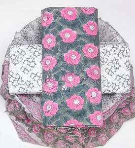 Tela de Traje para Mujer a la Moda, Estampada Floral y Bordada, Materiales para Vestidos sin Coser para Uso Casual y Diario - Product Image 2