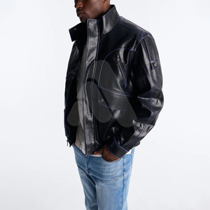 Blouson Bomber et Veste de Course en Cuir Personnalisés pour Hommes – Service OEM – Col Montant, Logo Frontal, Coupe-Vent, Respirant, Imperméable, Style Streetwear - Product Image 1