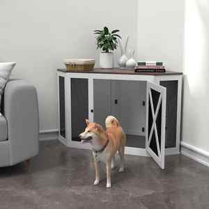 Stile moderno solido modello di legno Pet gabbia casa all'ingrosso angolo cane cassa per uso interno con chiusura a pulsante - Product Image 1