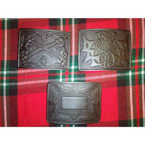 Hebilla de cinturón para kilt de hombre, acabado negro azabache, con diseño de león rampante y nudo de cardo, más vendida, venta al por mayor, OEM ODM - Product Image 1