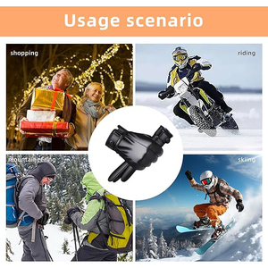 Gants en cuir pour hommes avec design matelassé et doublure en polaire chaude pour la conduite hivernale et les occasions décontractées - Product Image 5
