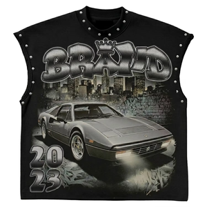 Custom Graphic Print <b>Distressed</b> Tank <b>Top</b> 100% Cotton Acid Wash Premium Quality Sleeveless Men's Tank <b>Top</b> OEM Streetwear - Product Image 1