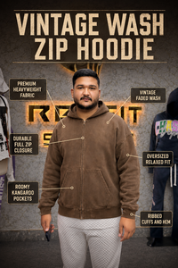 Sweat-shirt à capuche zippé surdimensionné pour homme, en molleton marron, style streetwear décontracté, pour l'automne, avec poche avant - Product Image 3