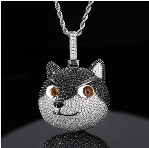 จี้รูปสุนัขการ์ตูนประดับเพชรโมอิสซาไนต์แบบ Iced Out พร้อมปีก จี้เครื่องประดับหรูหราขายส่ง - Product Image 1