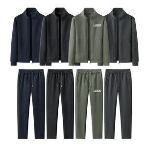 Wholesale Custom Brand Solid Training Set <b>Zipper</b> <b>Jacket</b> Gym Pant Blank Sweatsuit Jogging Sportswear Men Tracksuits for Men - Product Image 1