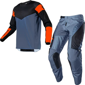 Traje de Motociclismo de Manga Larga para Hombre, Azul, Negro y Naranja, Poliéster de Secado Rápido, para Todas las Estaciones - Product Image 1