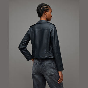 Nouvelle Veste Moto en Cuir Véritable Haut de Gamme pour Femme, Broderie Fourrure Chauffante, Col Revers Tendance, Veste en Cuir pour Femme - Product Image 2