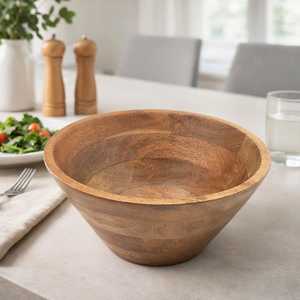 Bol à salade en bois de manguier fait main, bol à fruits en bois, décoration d'intérieur, service de réception pour les fêtes - Product Image 4