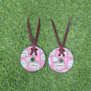 Protège-mors Western imprimé rose Howdy avec attaches en cuir marron – Accessoires d'équitation personnalisés pour chevaux - Product Image 3