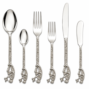 Juego de Cubiertos Modernos de Acero Inoxidable con Diseño de Mango Ondulado, Acabado Espejo de Alta Calidad, Aptos para Lavavajillas, Vajilla para Bodas - Product Image 6