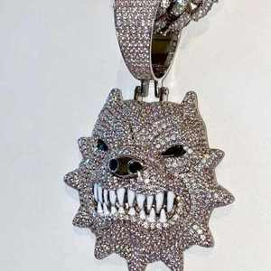 Colgante de Lujo con Cabeza de Bulldog para Hombre, Joyería de Animal con Moissanita, Plata 925 Bañada en Oro, Estilo Hiphop, Certificado - Product Image 2