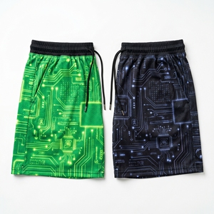 Pantalones cortos de malla con gráfico tribal abstracto personalizado para hombre, pantalones cortos deportivos de sublimación para entrenamiento de baloncesto - Product Image 5