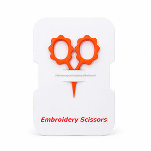 Mini ciseaux à broder bleus en acier inoxydable à pointe fine, lame droite pour droitiers, INSTRUMENTS CHIRURGICAUX INTENSES - Product Image 6