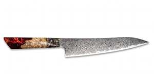 Cuchillo de Chef Artesanal de Acero de Damasco con Mango de Resina de Madera Estabilizada, Herramienta de Cocina - Product Image 3