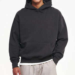 Sweat à capuche surdimensionné pour homme avec logo brodé personnalisé, sweat à capuche personnalisé effet usé, sweats à capuche épais délavés à l'acide - Product Image 5