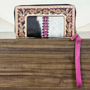 กระเป๋าคลัทช์ยาวทรงตะวันตกแบบใหม่ปี 2026 ป้องกัน RFID ความจุเยอะ สำหรับผู้หญิง ทำจากหนังแท้ ตกแต่งลายด้วยมือ พร้อมสายคล้องข้อมือ - Product Image 5