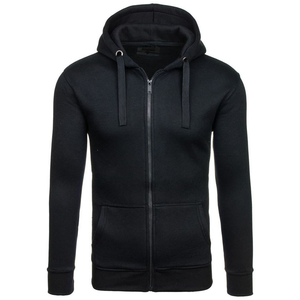 Pull à capuche bleu clair pour homme, coupe classique, couleur unie, décontracté, avec poche avant, tissu polaire, 100% coton, hiver - Product Image 1